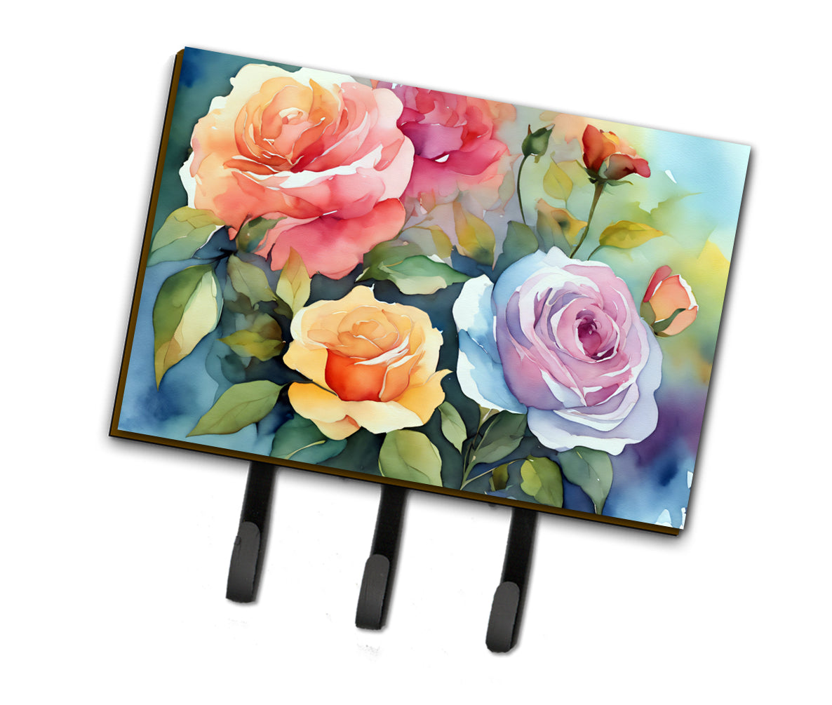 Buy this Roses in Watercolor Leash or Key Holder