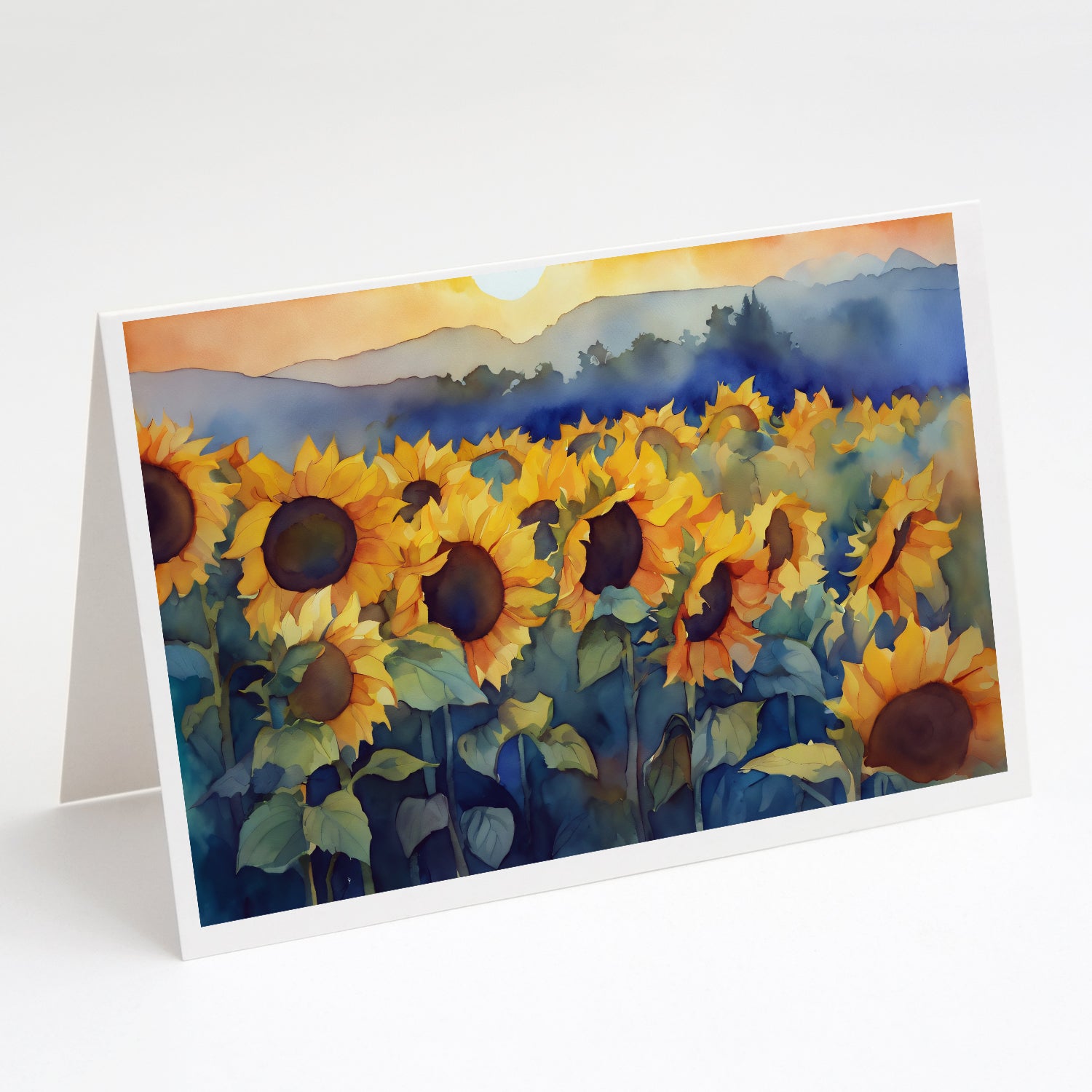 Buy this Sunflowers in Watercolor Greeting Cards and Envelopes Pack of 8