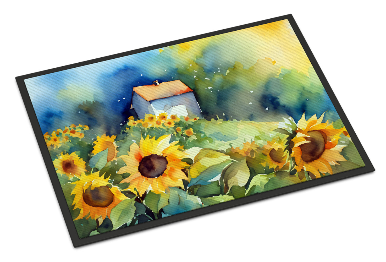 Buy this Sunflowers in Watercolor Doormat 18x27