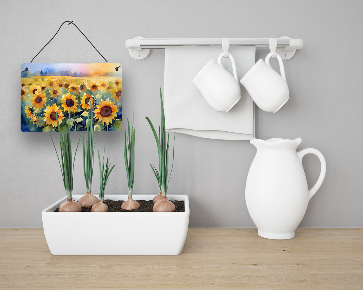 Sunflowers in Watercolor Wall or Door Hanging Prints  the-store.com.