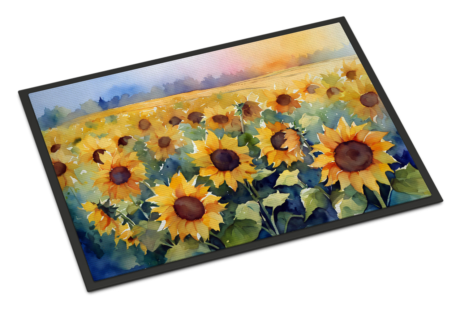 Buy this Sunflowers in Watercolor Indoor or Outdoor Mat 24x36