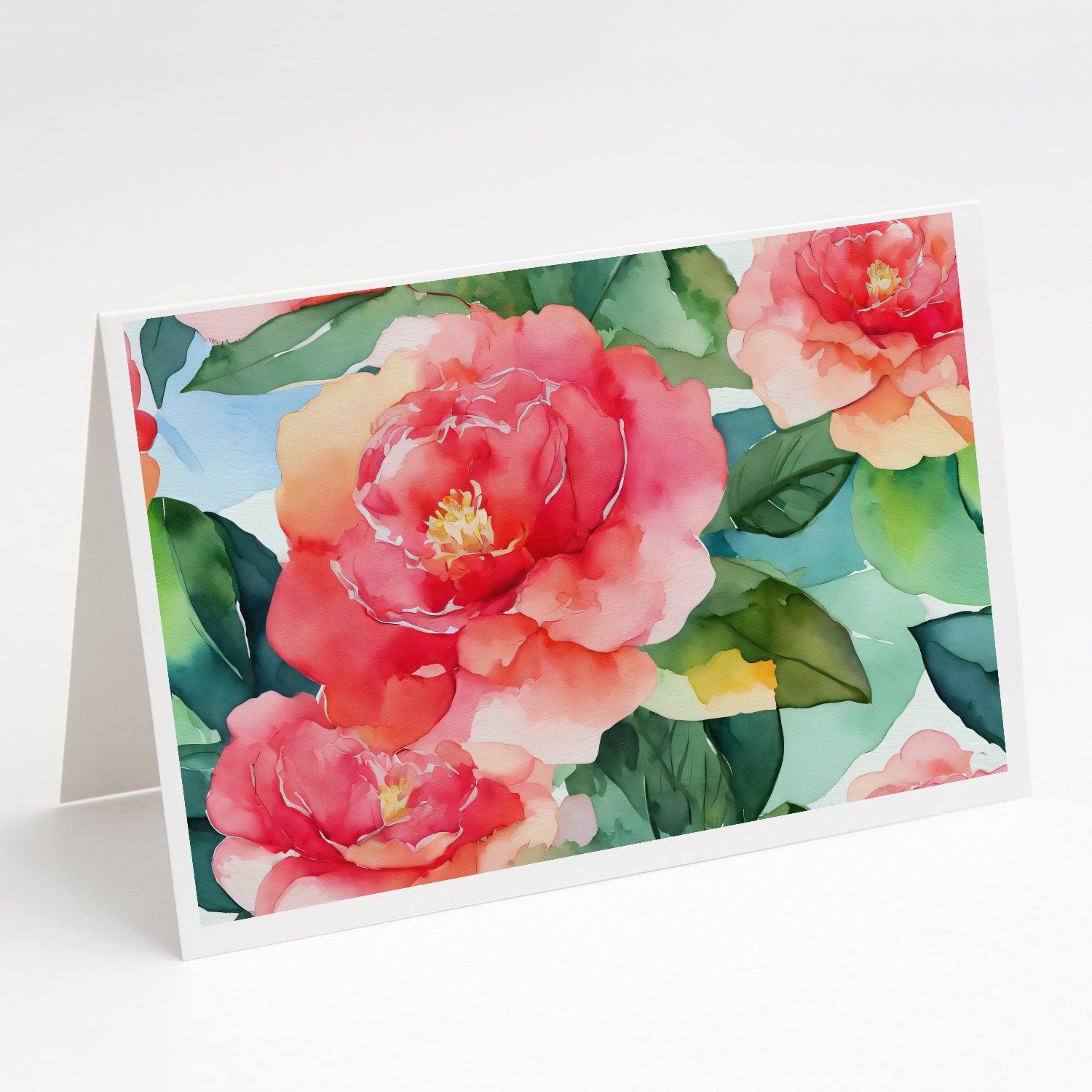 Buy this Alabama Camellia in Watercolor Greeting Cards and Envelopes Pack of 8