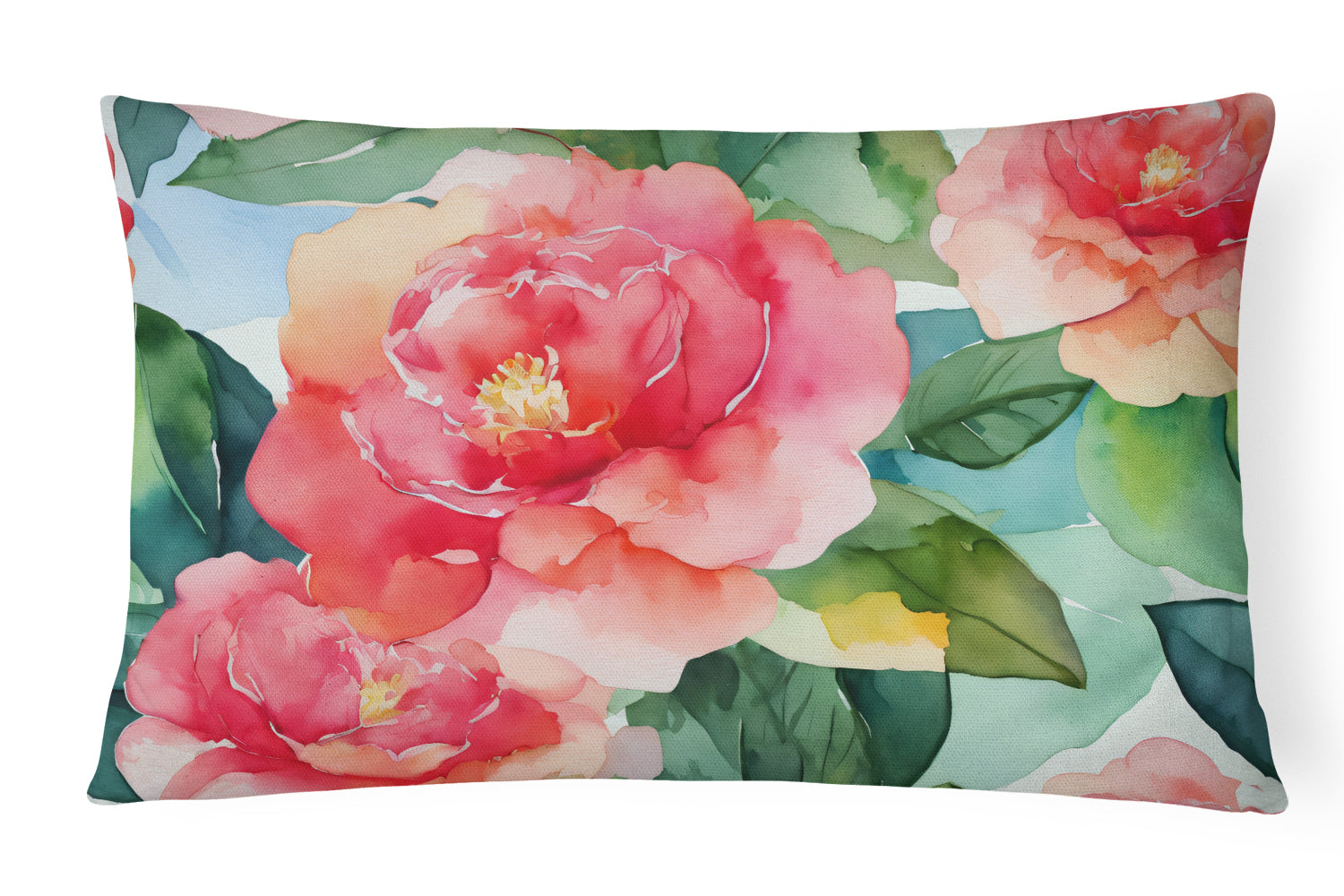 Buy this Alabama Camellia in Watercolor Fabric Decorative Pillow