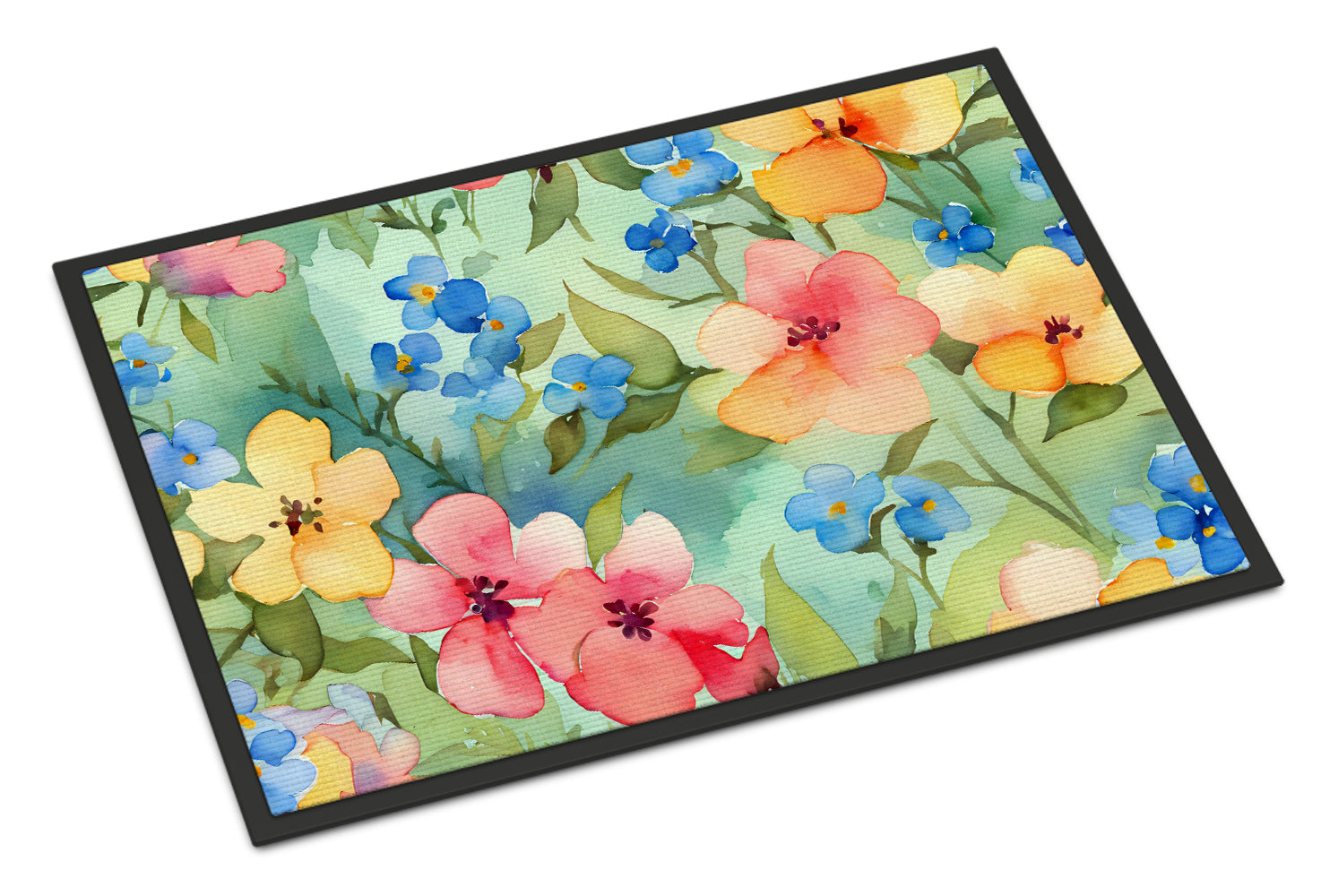 Buy this Alaska Forget-me-nots in Watercolor Indoor or Outdoor Mat 24x36