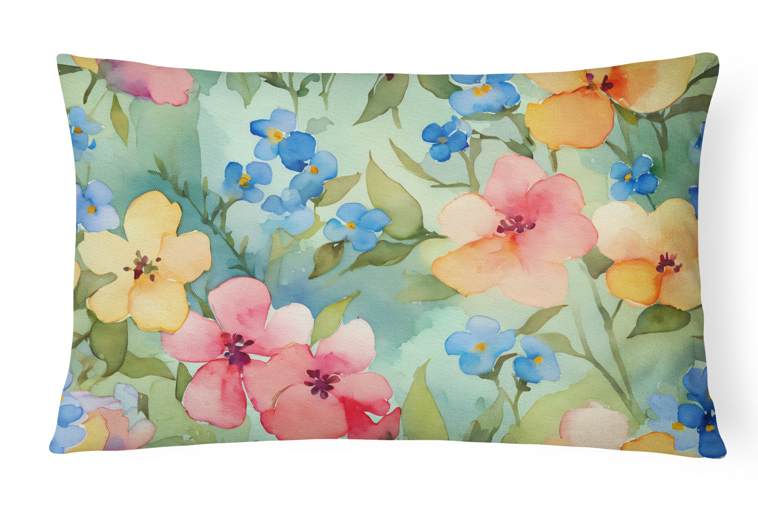 Buy this Alaska Forget-me-nots in Watercolor Fabric Decorative Pillow