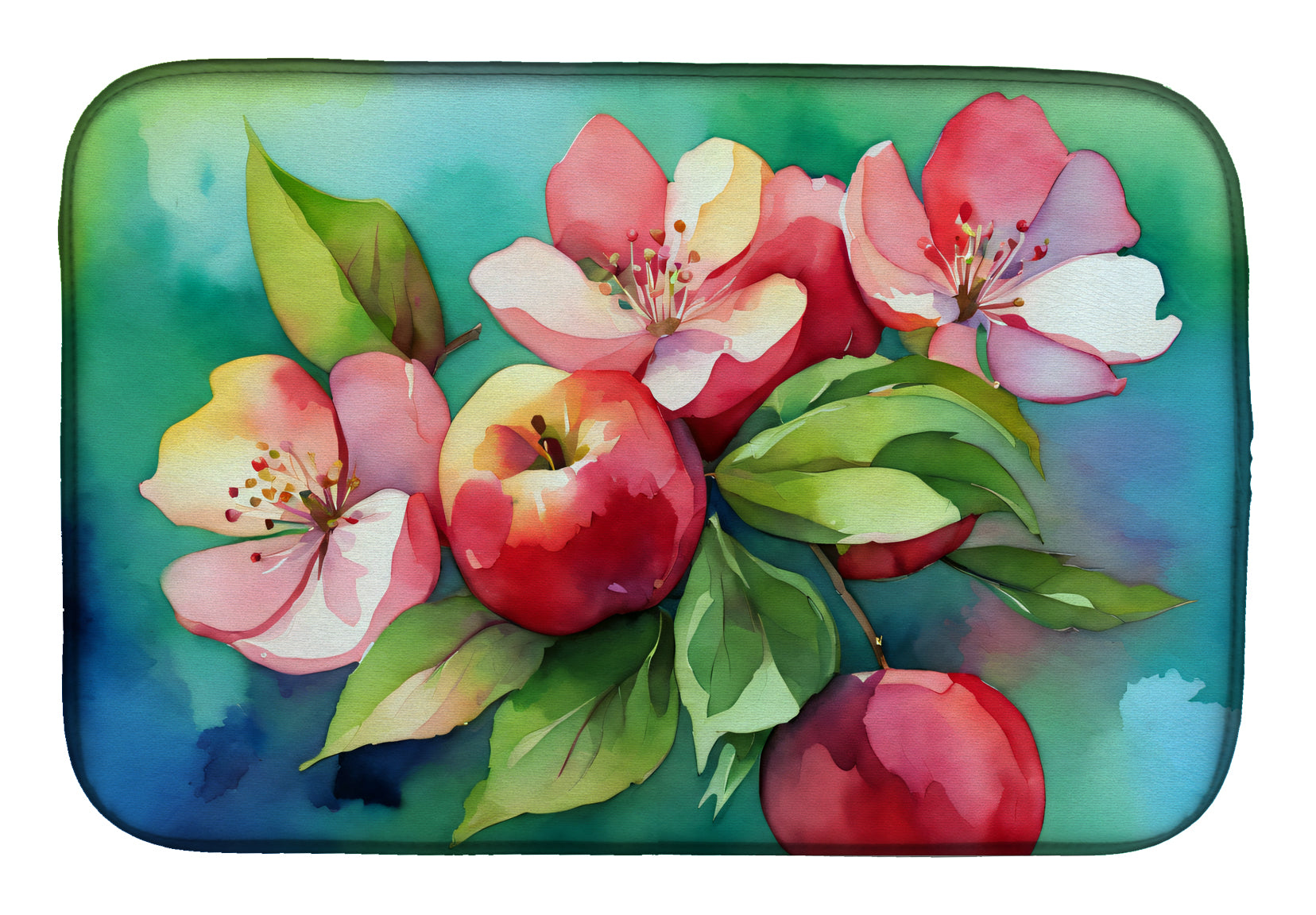 Buy this Arkansas Apple Blossom in Watercolor Dish Drying Mat