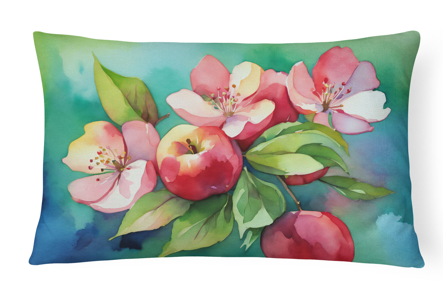 Buy this Arkansas Apple Blossom in Watercolor Fabric Decorative Pillow