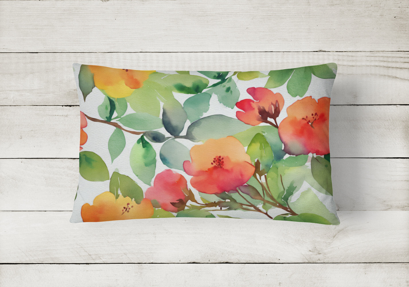 Buy this Connecticut Mountain Laurels in Watercolor Fabric Decorative Pillow