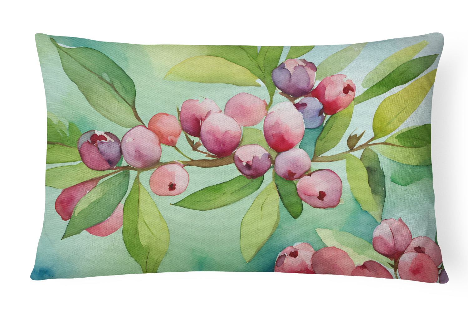 Buy this Connecticut Mountain Laurels in Watercolor Fabric Decorative Pillow