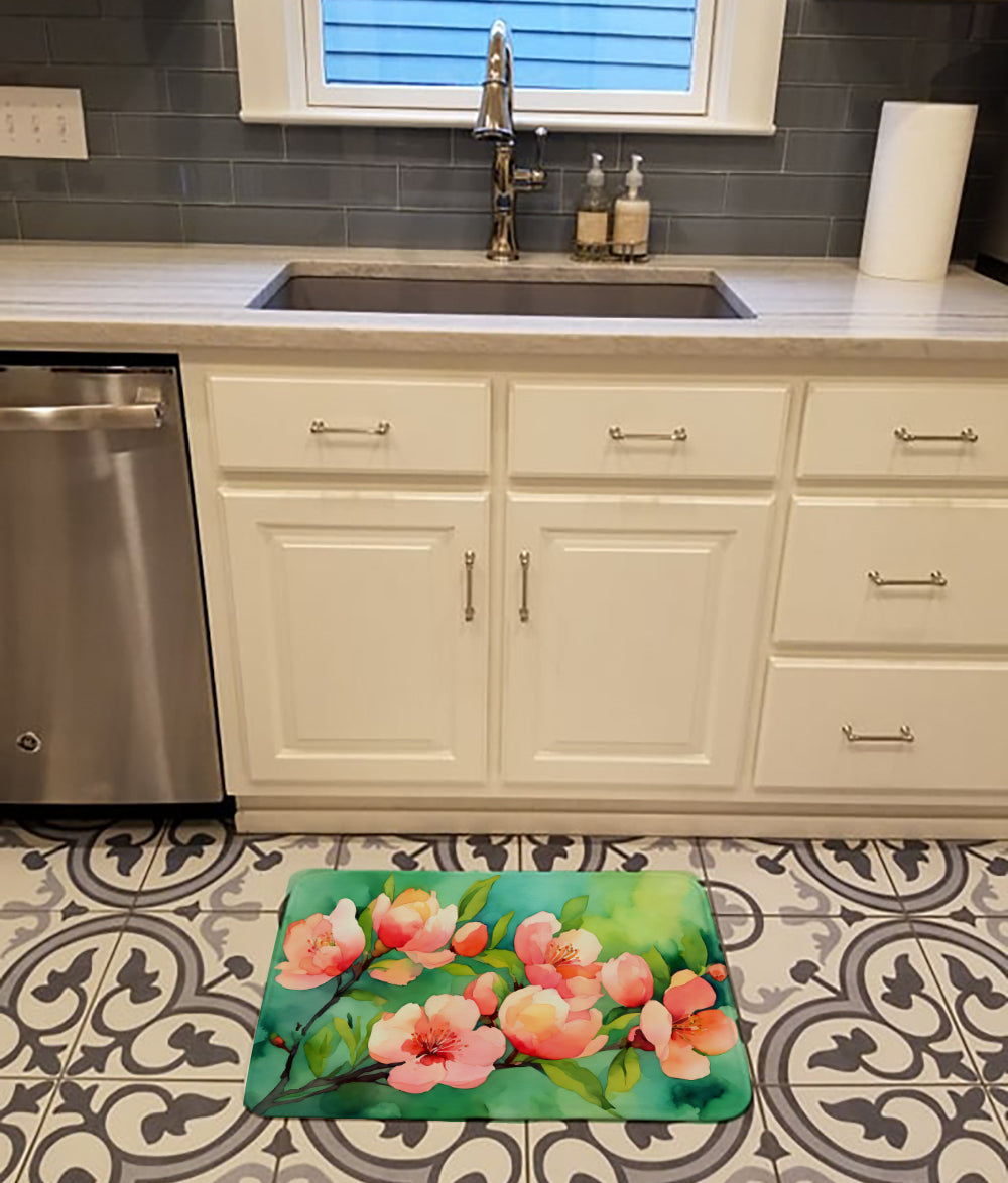 Buy this Delaware Peach Blossom in Watercolor Memory Foam Kitchen Mat