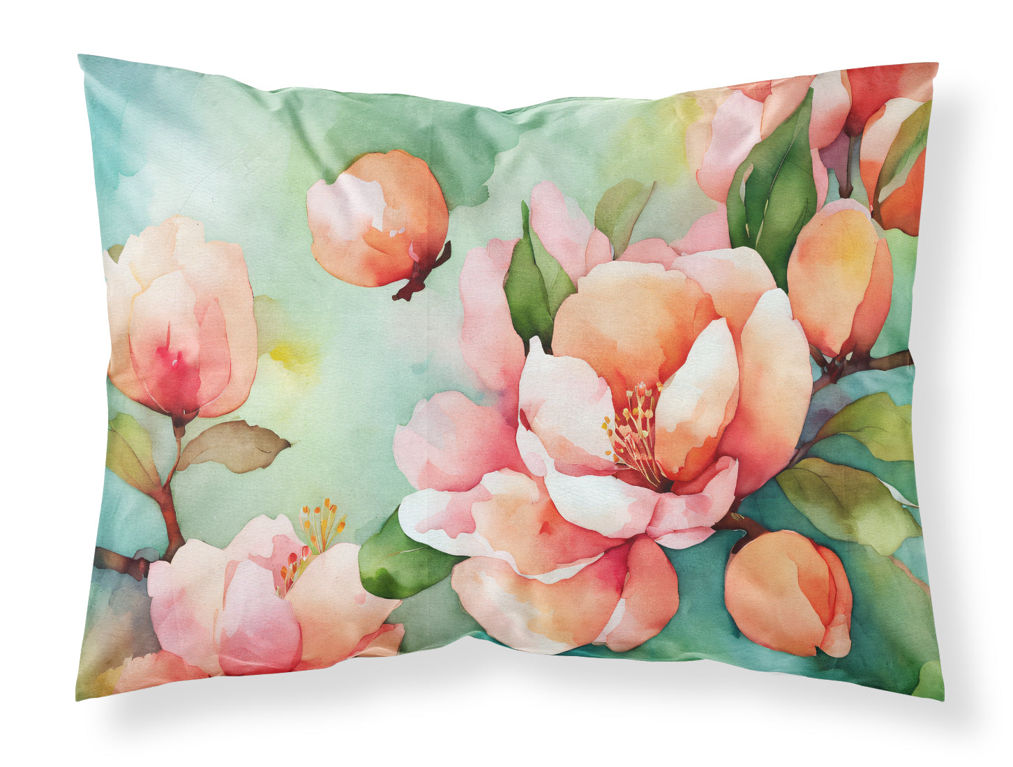 Buy this Delaware Peach Blossom in Watercolor Fabric Standard Pillowcase