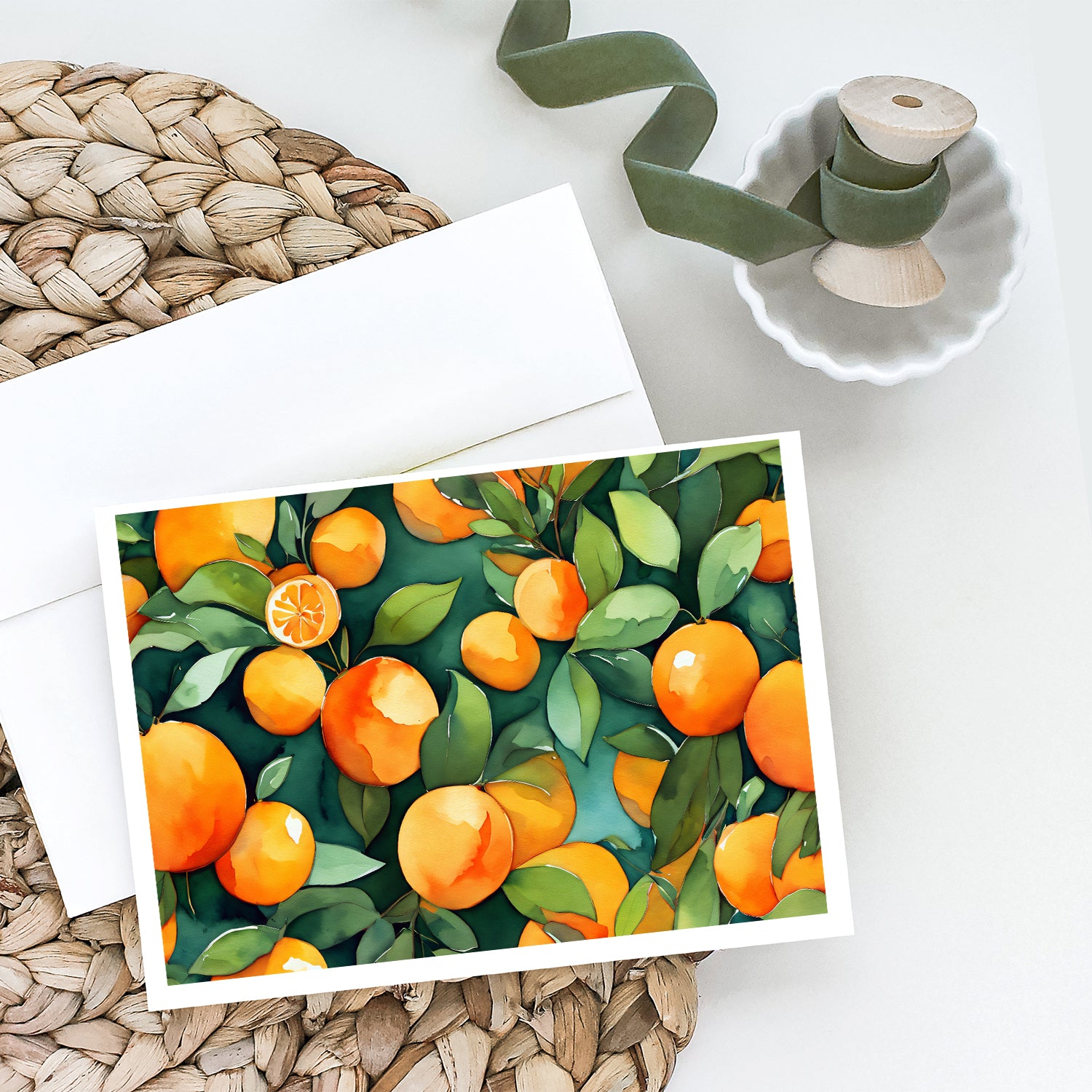 Florida Orange Blossom in Watercolor Greeting Cards and Envelopes Pack of 8  the-store.com.