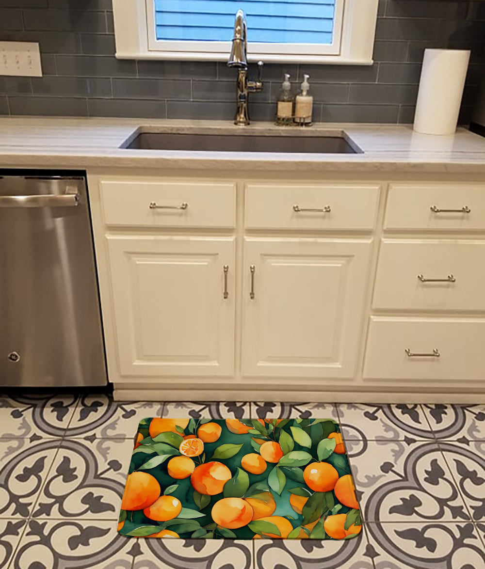 Florida Orange Blossom in Watercolor Memory Foam Kitchen Mat  the-store.com.