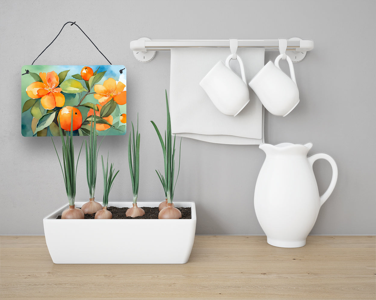 Florida Orange Blossom in Watercolor Wall or Door Hanging Prints  the-store.com.