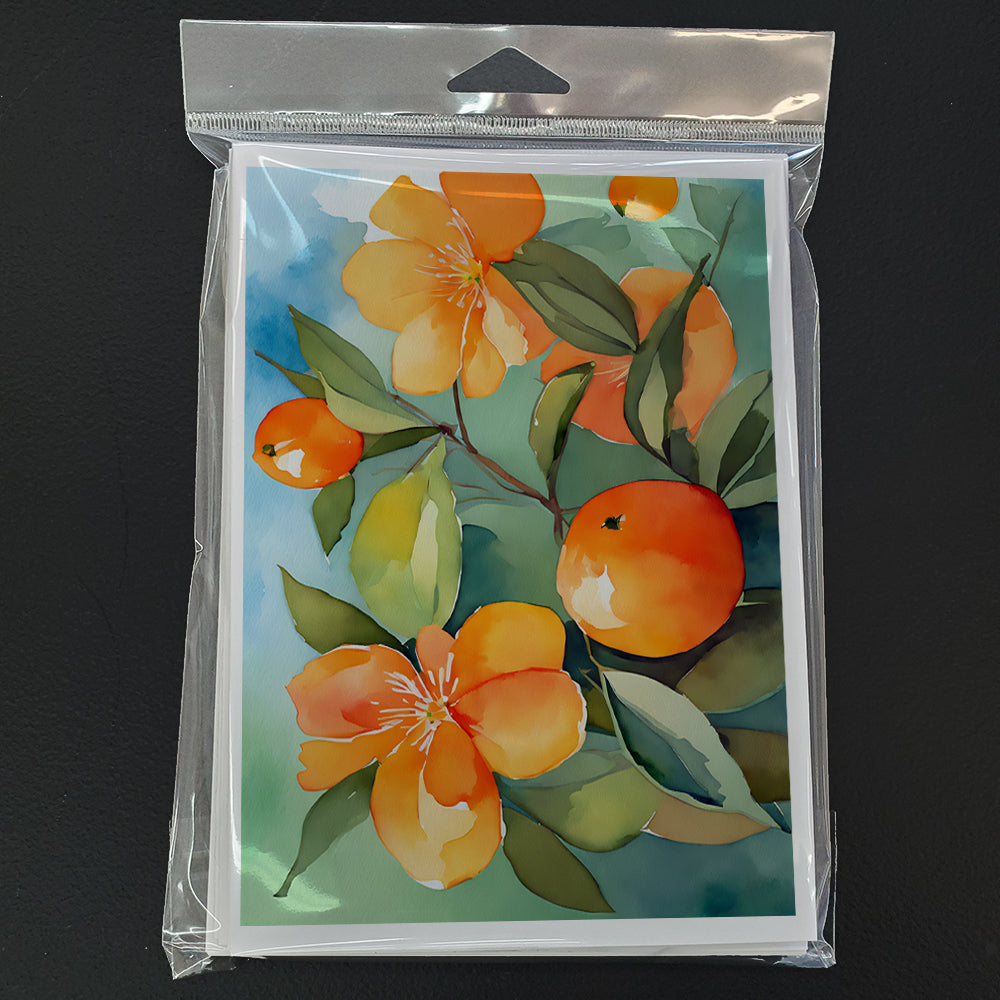 Florida Orange Blossom in Watercolor Greeting Cards and Envelopes Pack of 8