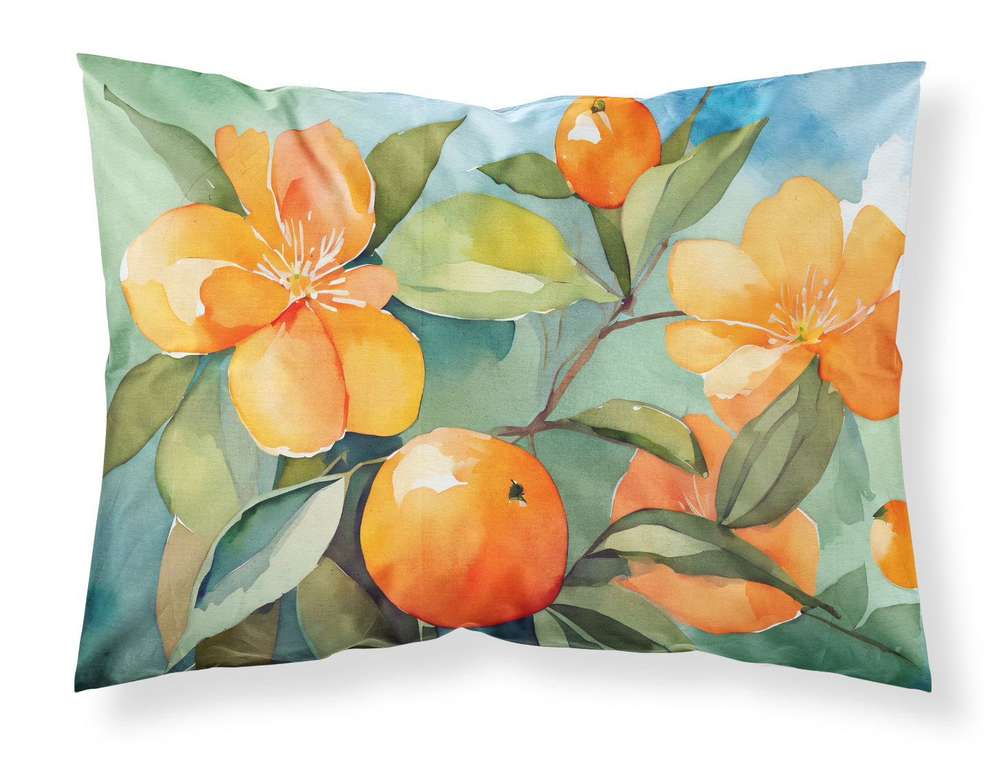 Buy this Florida Orange Blossom in Watercolor Fabric Standard Pillowcase