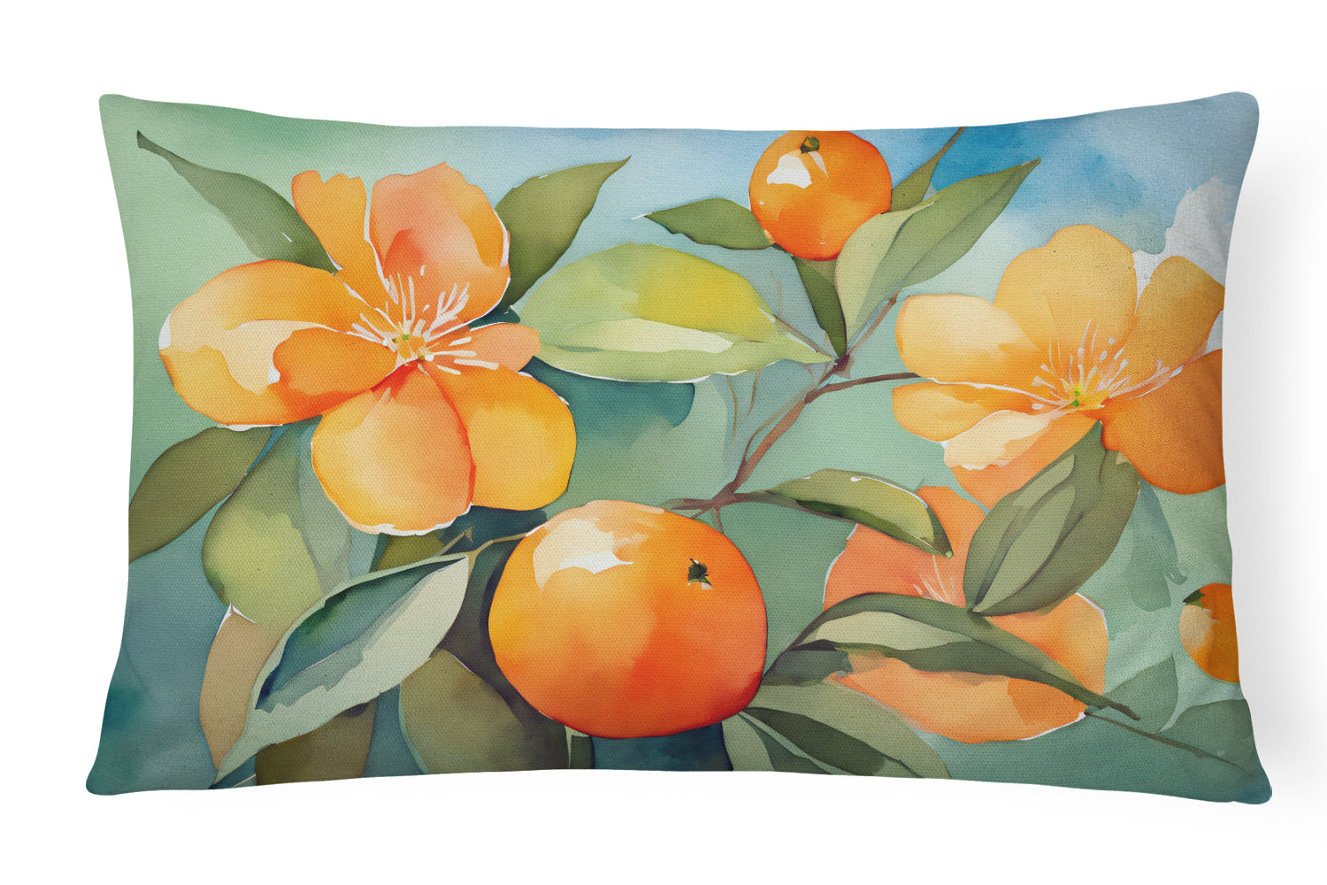 Buy this Florida Orange Blossom in Watercolor Fabric Decorative Pillow