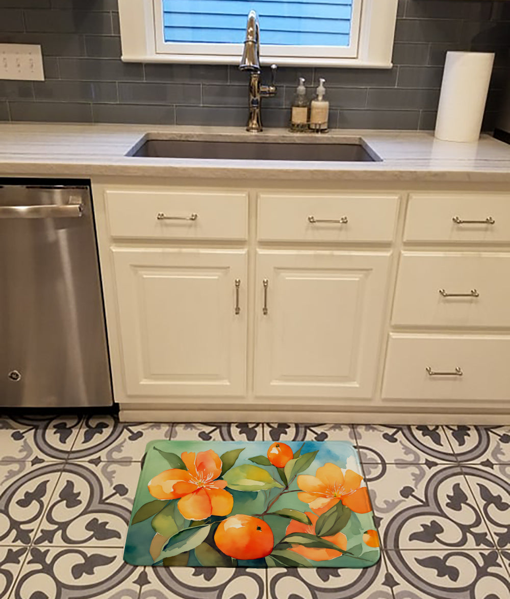 Buy this Florida Orange Blossom in Watercolor Memory Foam Kitchen Mat