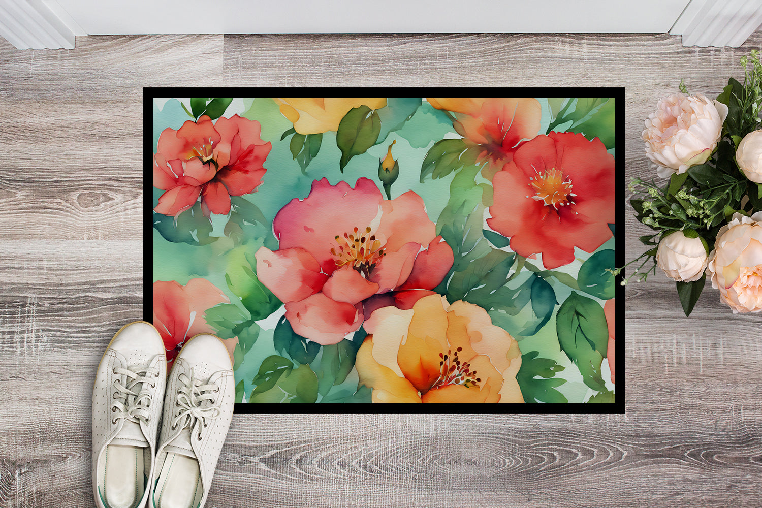 Buy this Georgia Cherokee Rose in Watercolor Indoor or Outdoor Mat 24x36