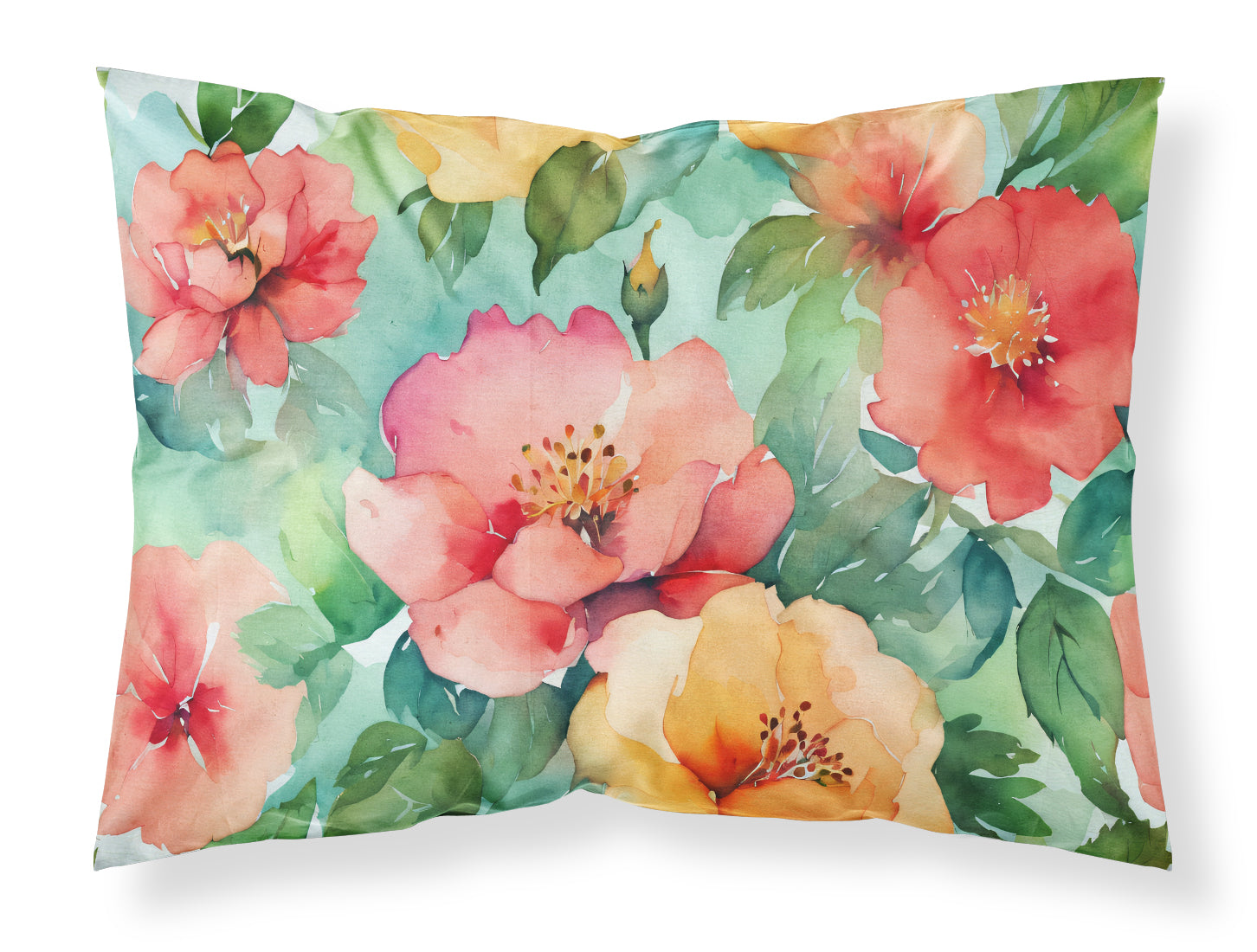 Buy this Georgia Cherokee Rose in Watercolor Fabric Standard Pillowcase