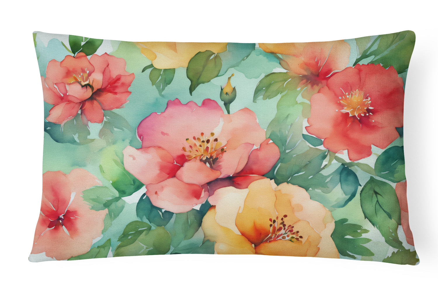 Buy this Georgia Cherokee Rose in Watercolor Fabric Decorative Pillow