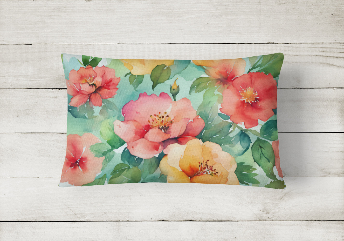 Buy this Georgia Cherokee Rose in Watercolor Fabric Decorative Pillow