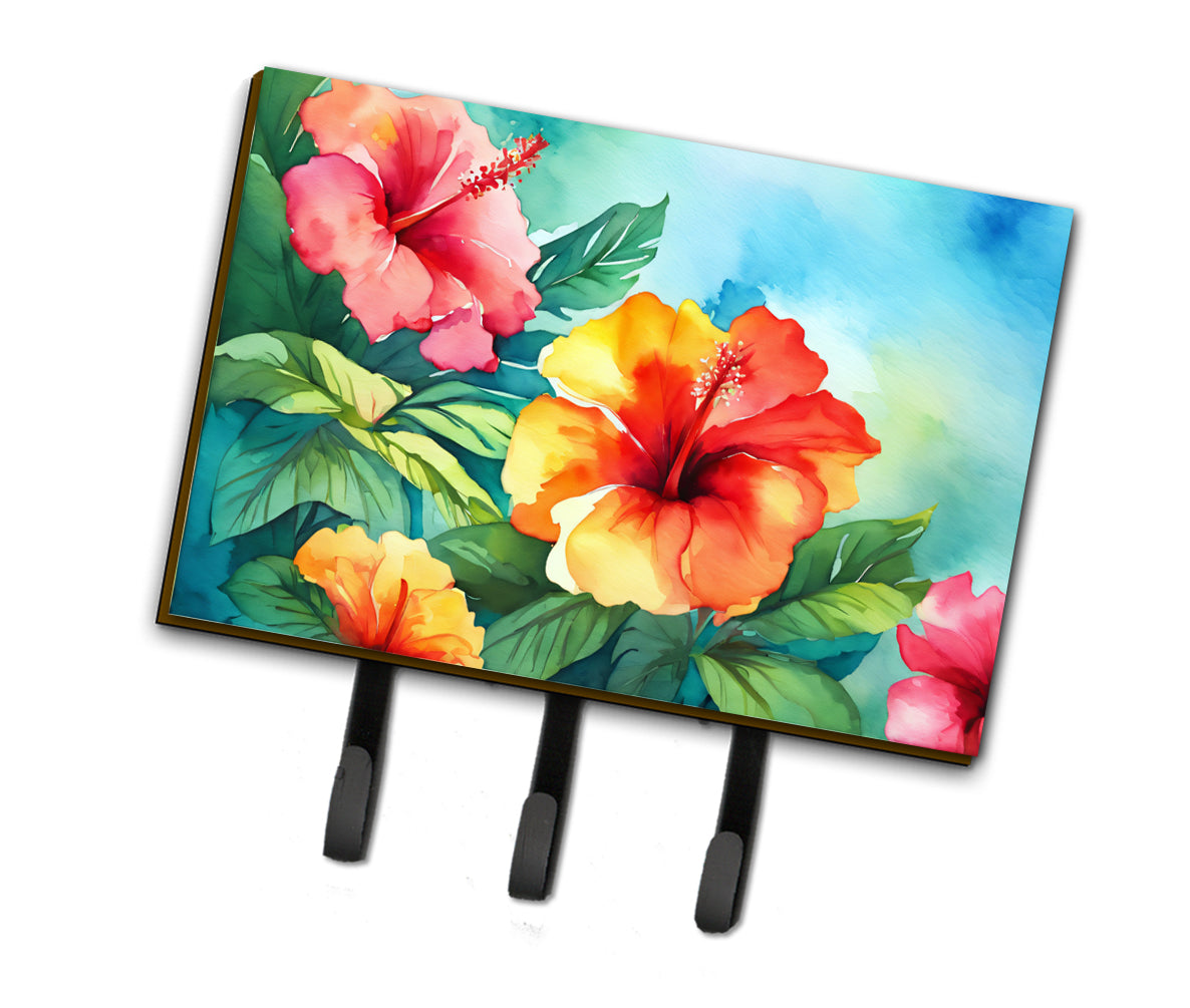 Buy this Hawaii Hawaiian Hibiscus in Watercolor Leash or Key Holder