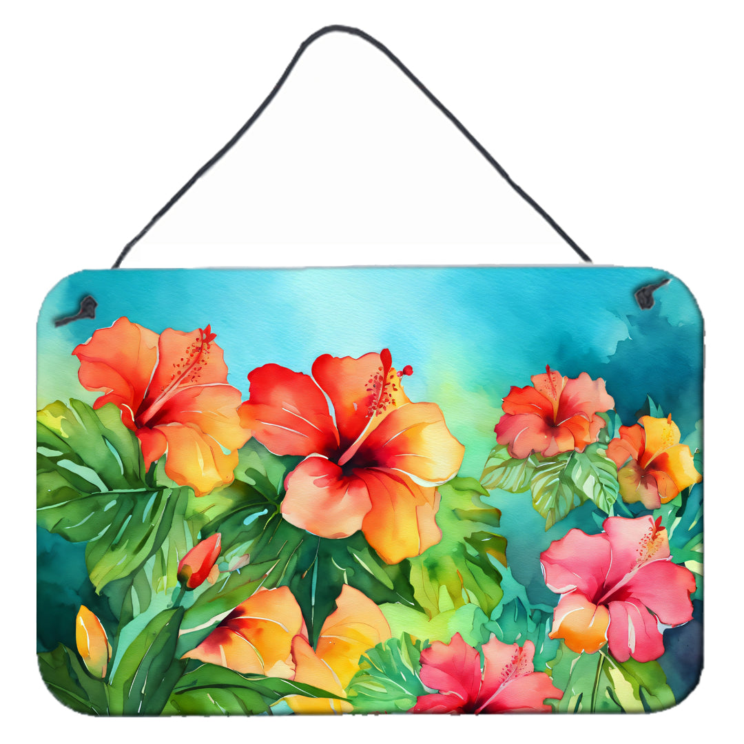 Buy this Hawaii Hawaiian Hibiscus in Watercolor Wall or Door Hanging Prints