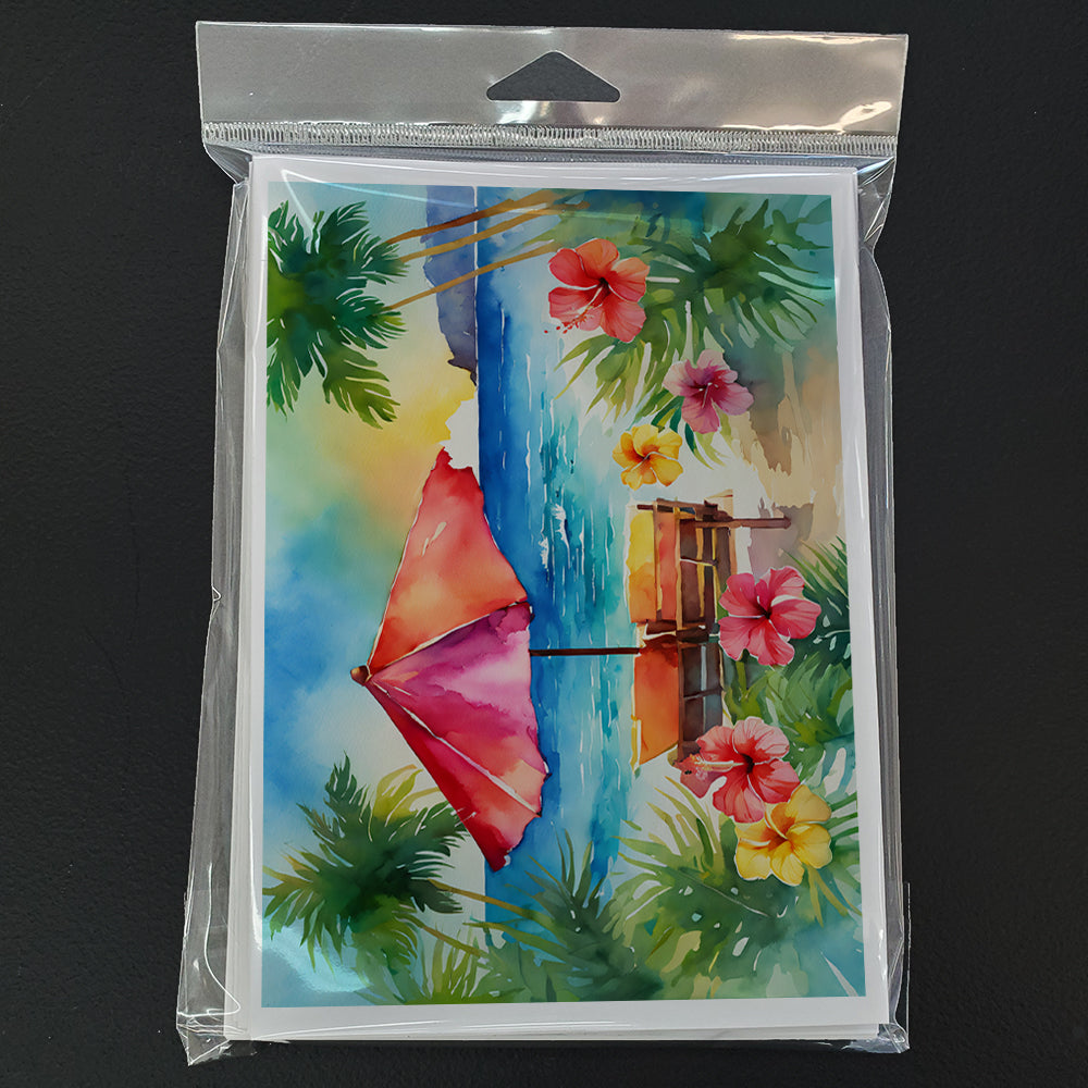 Hawaii Hawaiian Hibiscus in Watercolor Greeting Cards and Envelopes Pack of 8  the-store.com.