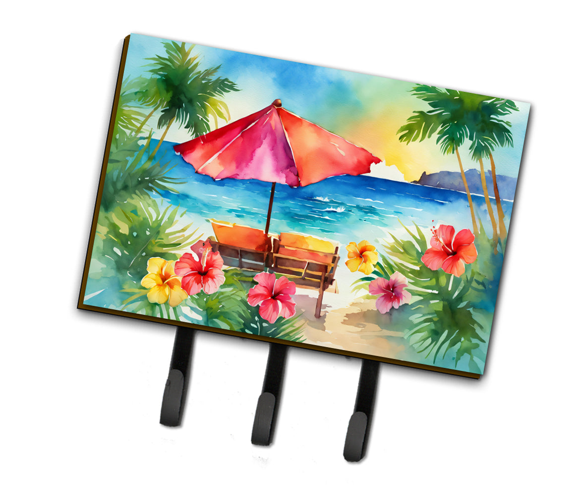 Buy this Hawaii Hawaiian Hibiscus in Watercolor Leash or Key Holder