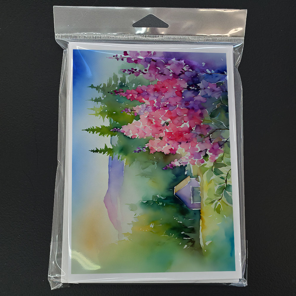 Idaho Syringa in Watercolor Greeting Cards and Envelopes Pack of 8  the-store.com.