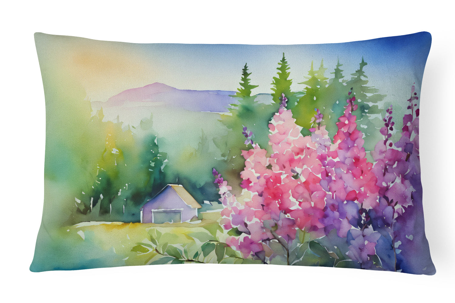 Buy this Idaho Syringa in Watercolor Fabric Decorative Pillow