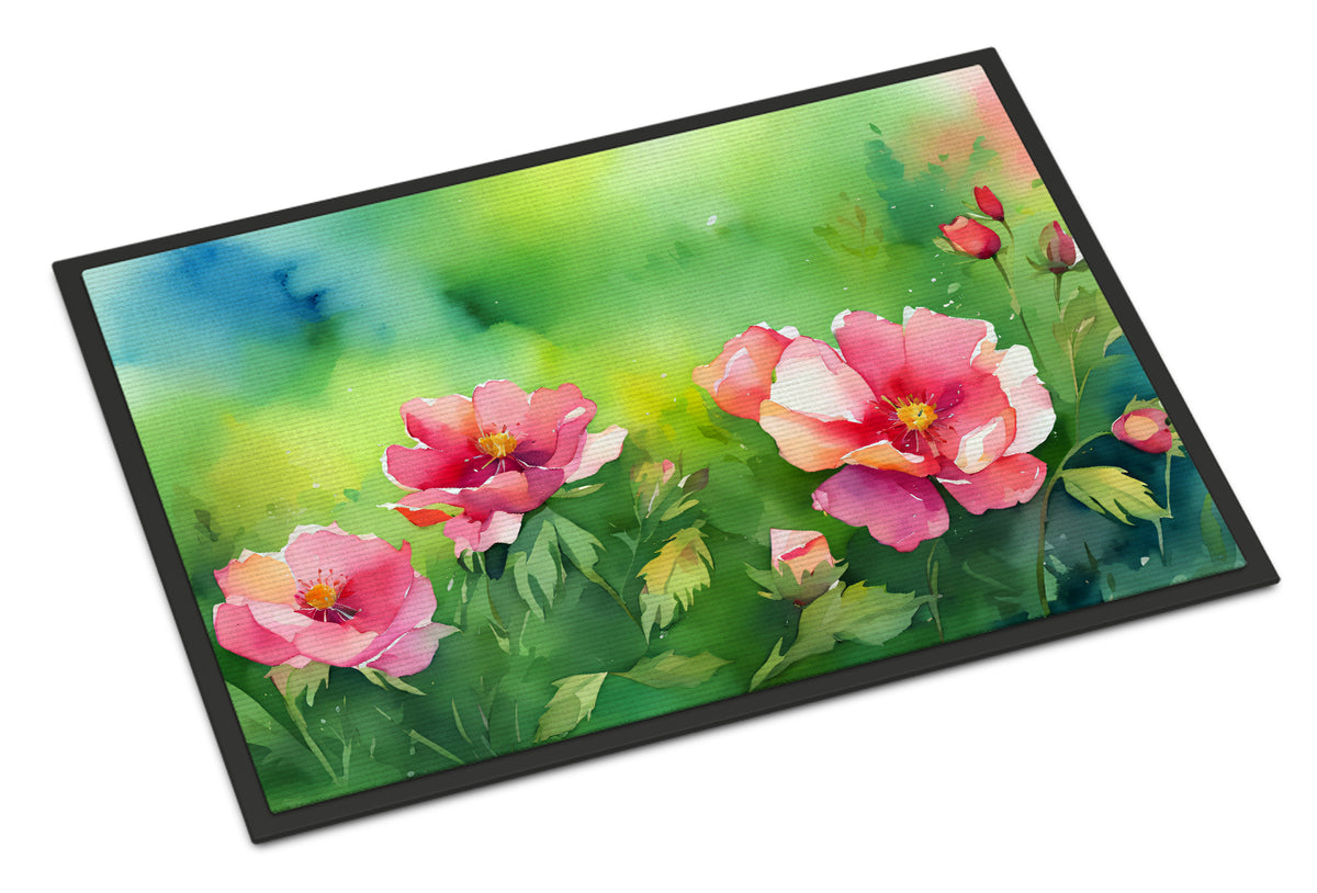 Buy this Iowa Wild Prairie Roses in Watercolor Doormat 18x27