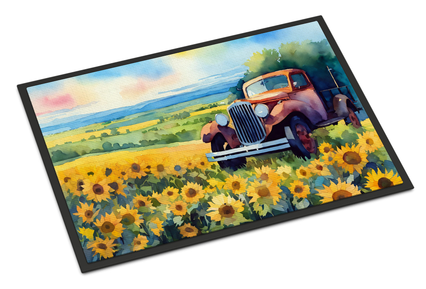 Buy this Kansas Sunflowers in Watercolor Doormat 18x27