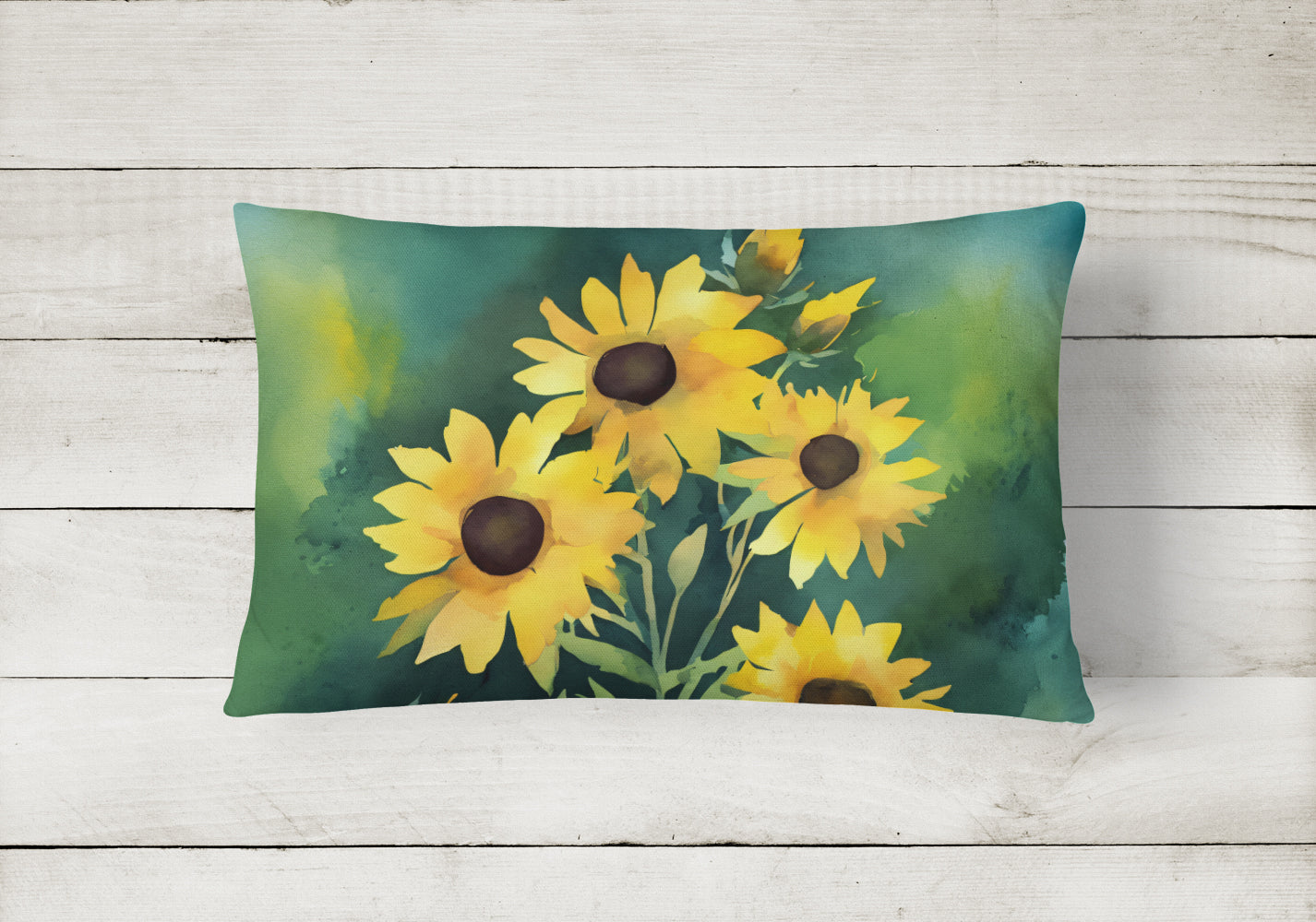 Kentucky Goldenrod in Watercolor Fabric Decorative Pillow  the-store.com.