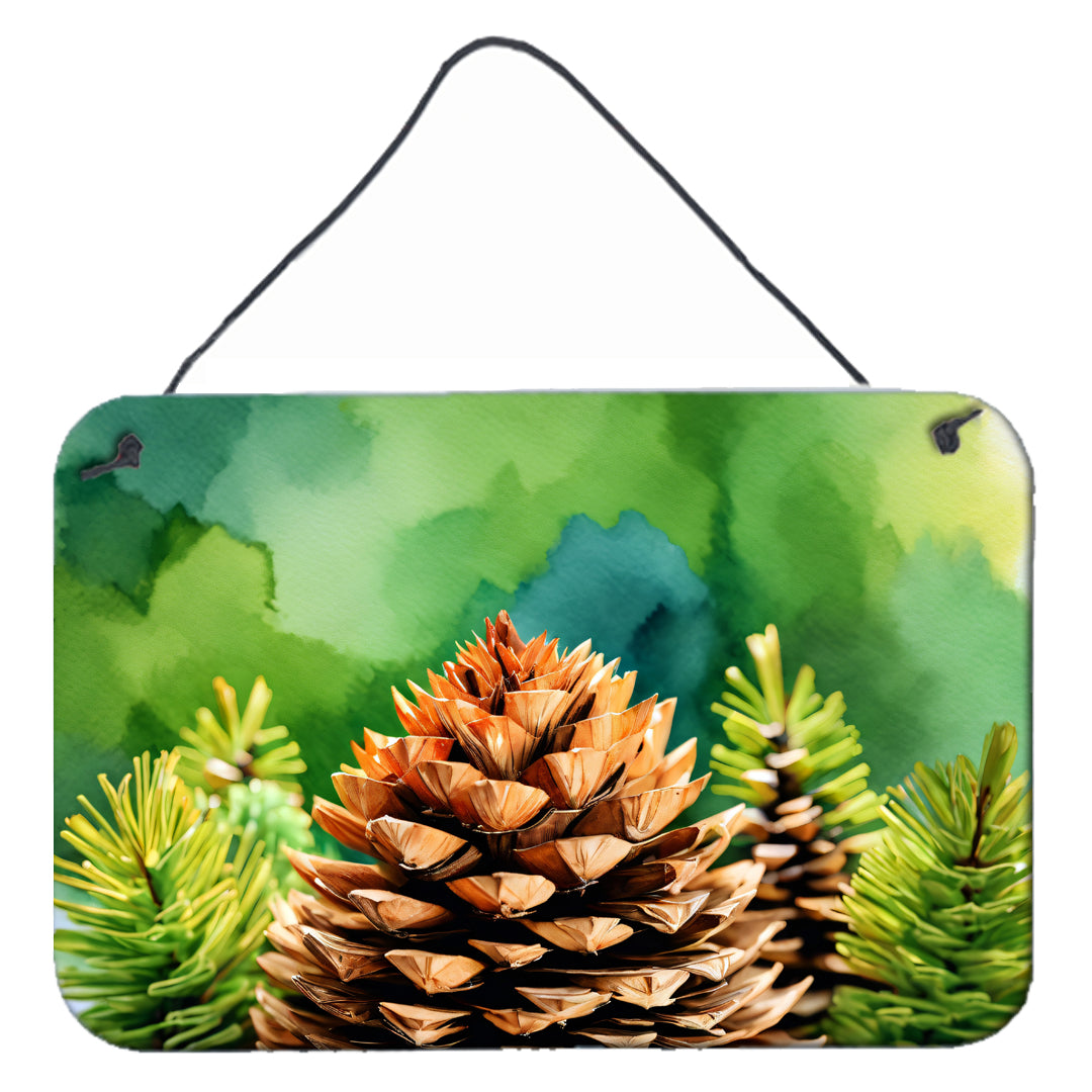 Buy this Maine White Pine Cone and Tassels in Watercolor Wall or Door Hanging Prints