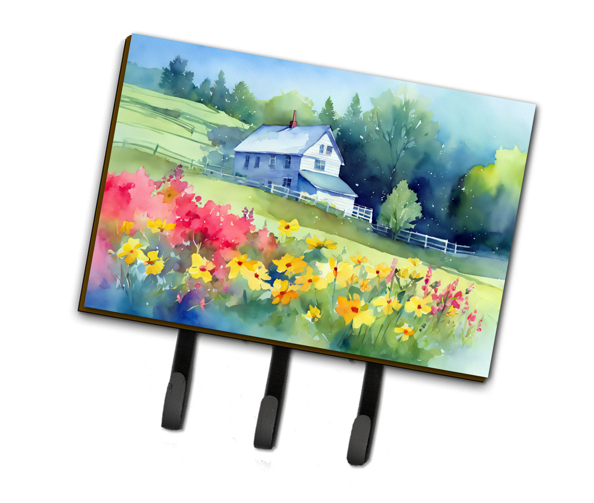 Buy this Massachusetts Mayflowers in Watercolor Leash or Key Holder