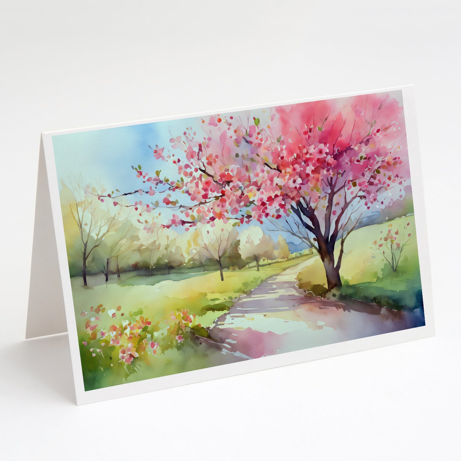 Buy this Michigan Apple Blossoms in Watercolor Greeting Cards and Envelopes Pack of 8