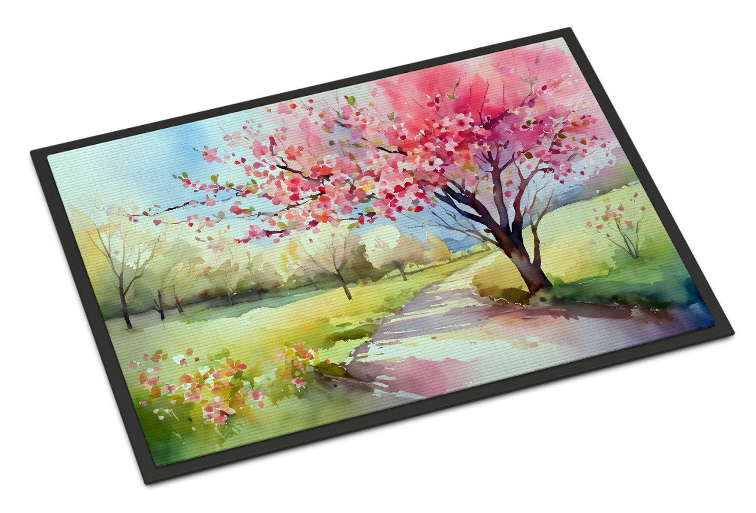 Buy this Michigan Apple Blossoms in Watercolor Indoor or Outdoor Mat 24x36