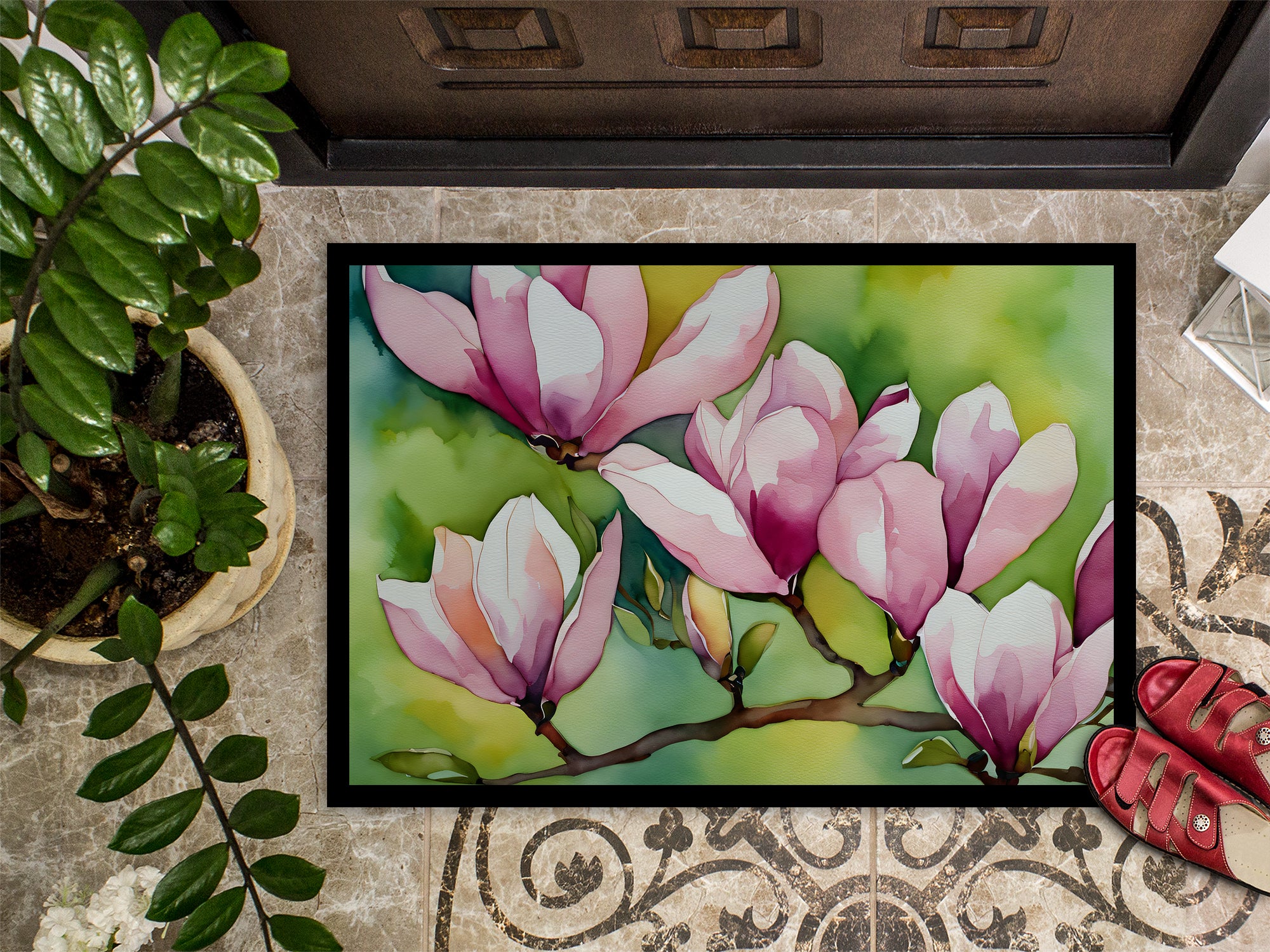 Mississippi Magnolia in Watercolor Doormat 18x27