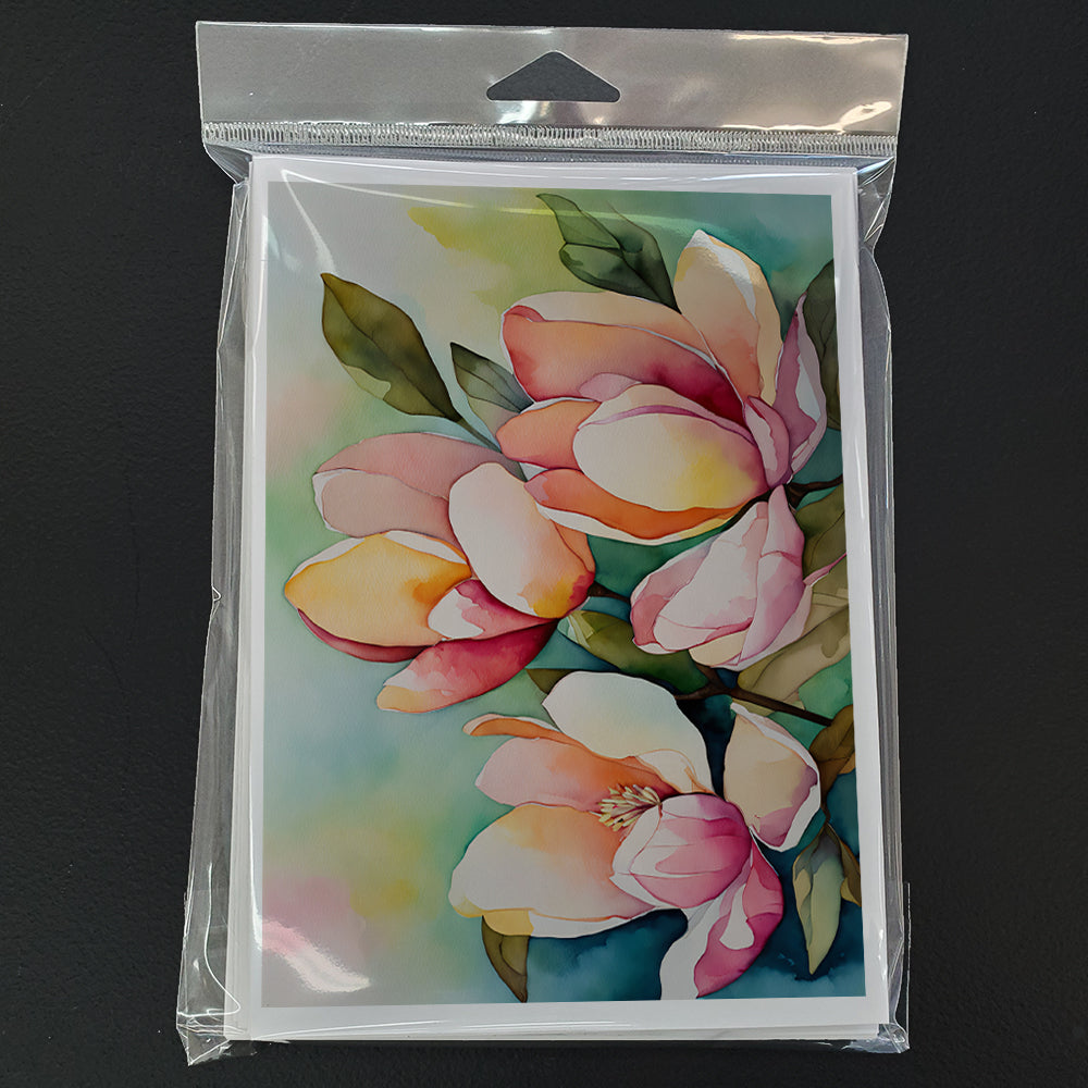 Mississippi Magnolia in Watercolor Greeting Cards and Envelopes Pack of 8  the-store.com.
