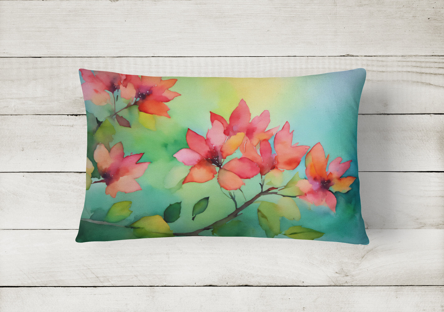 Buy this Missouri Hawthorns in Watercolor Fabric Decorative Pillow