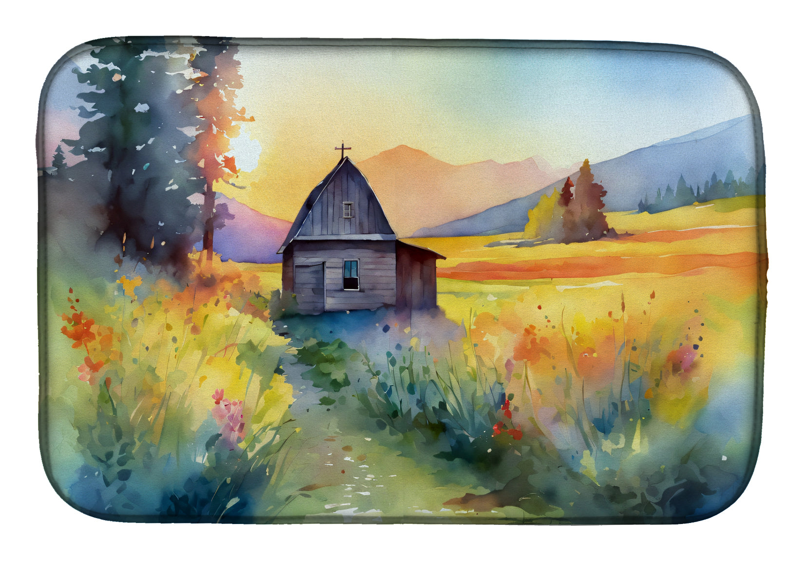 Buy this Montana Bitterroot in Watercolor Dish Drying Mat