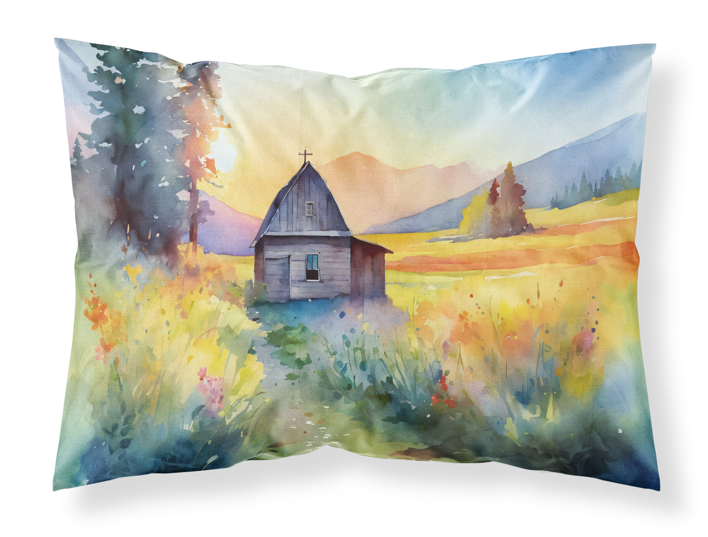 Buy this Montana Bitterroot in Watercolor Fabric Standard Pillowcase