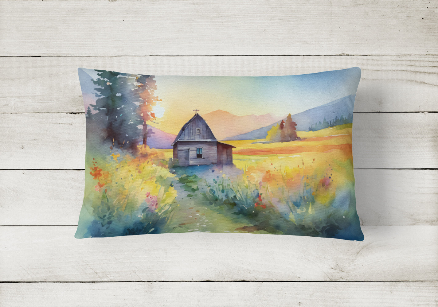 Buy this Montana Bitterroot in Watercolor Fabric Decorative Pillow