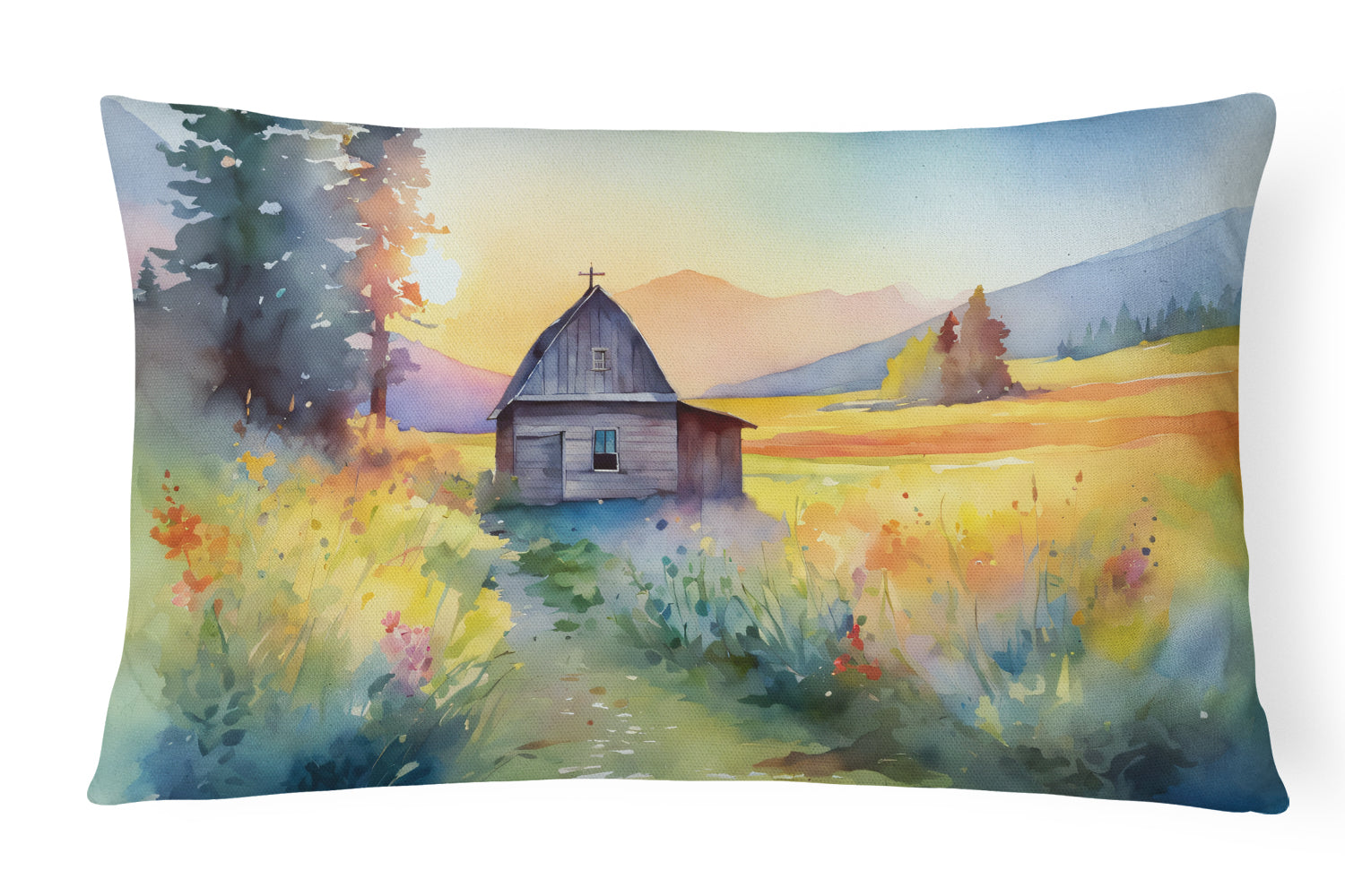 Buy this Montana Bitterroot in Watercolor Fabric Decorative Pillow