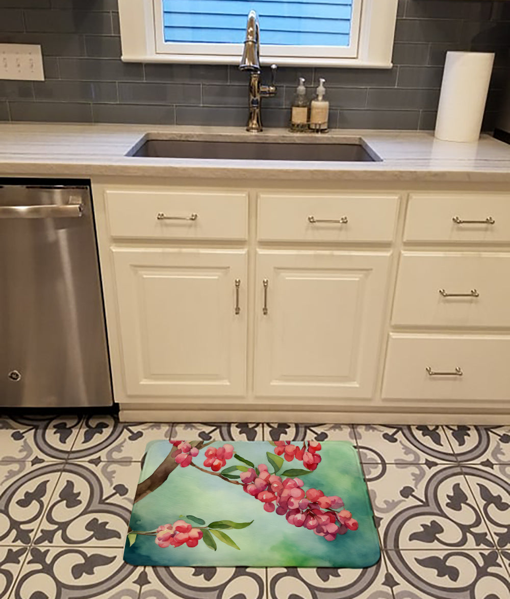 Pennsylvania Mountain Laurels in Watercolor Memory Foam Kitchen Mat  the-store.com.