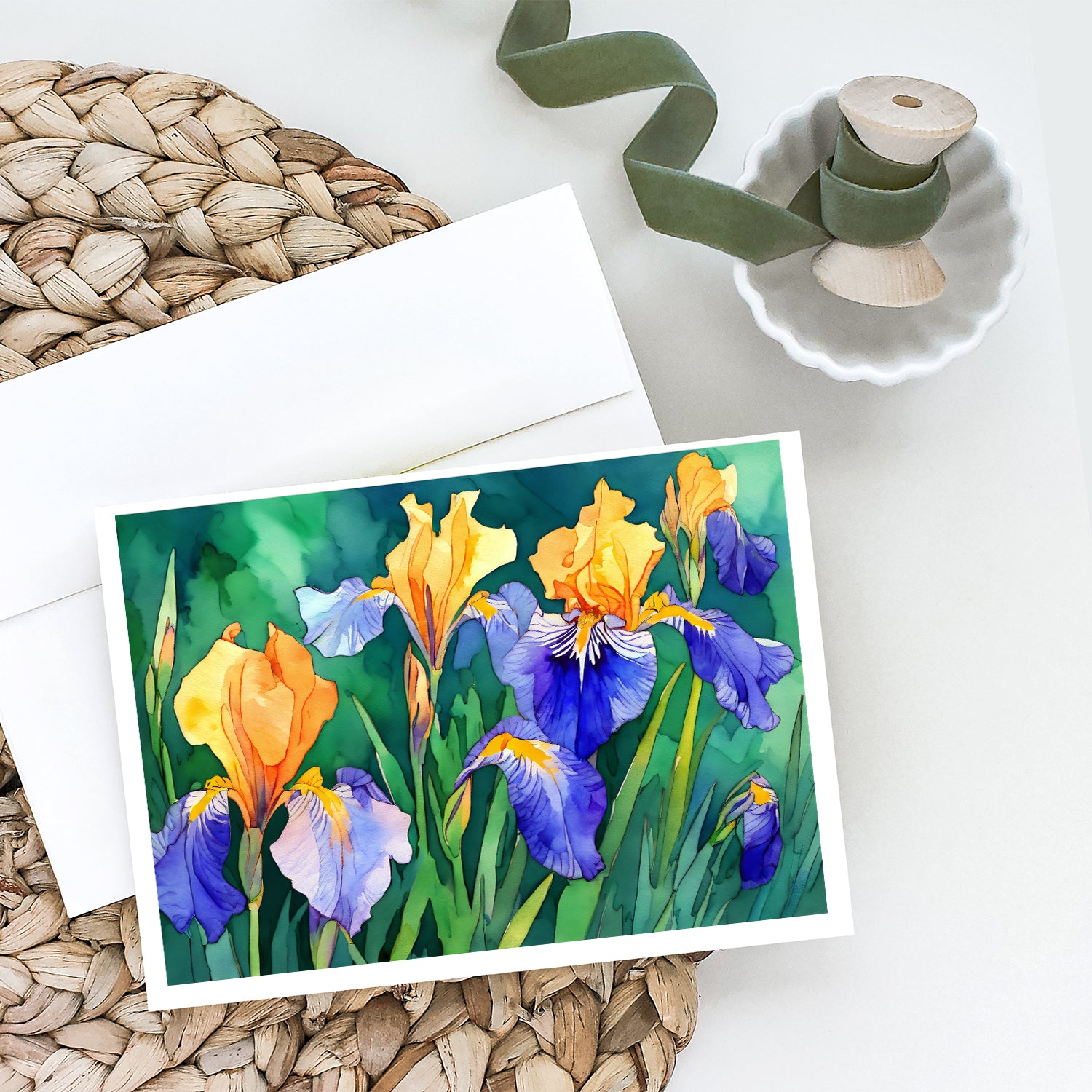 Buy this Tennessee Iris in Watercolor Greeting Cards and Envelopes Pack of 8