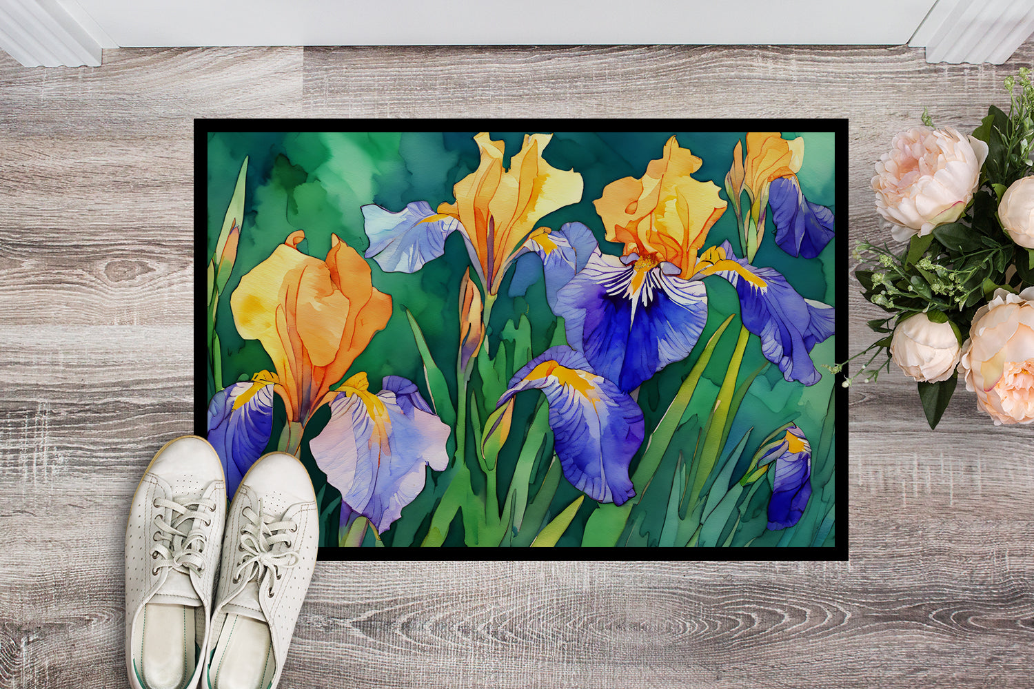 Tennessee Iris in Watercolor Doormat 18x27