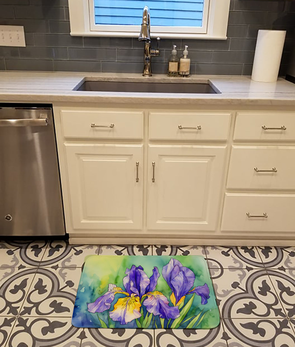 Buy this Tennessee Iris in Watercolor Memory Foam Kitchen Mat